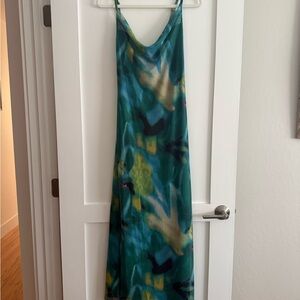 Amazon Green and Yellow Spaghetti Strap Sundress